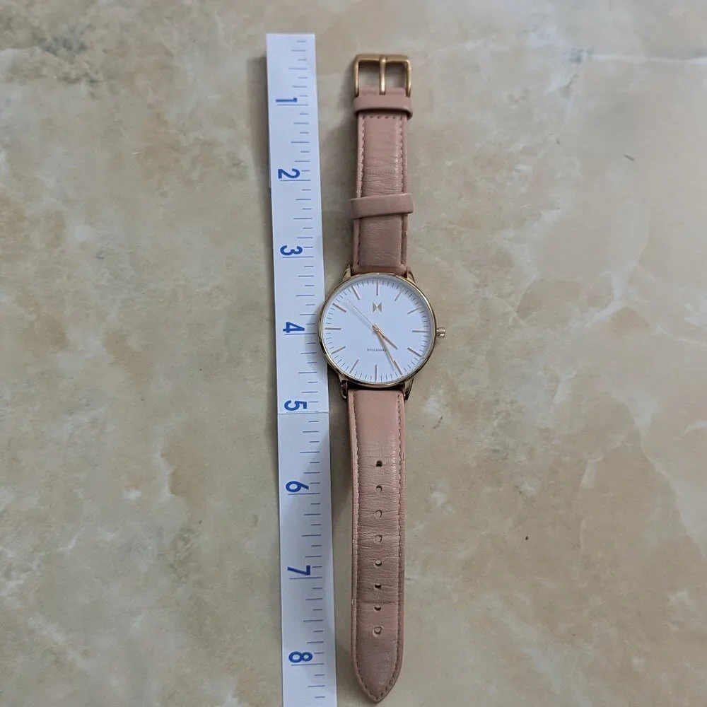 MVMT Boulevard Sunset Women B18 Dress MOP Dial Pink Leather Quartz 38mm Watch